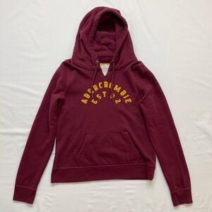 Abercrombie Fitch Hoodie Mens Large Maroon Athletic Dept Muscle Distressed Y2K